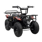 Rosso 350W Kids Electric Quad ATV - Battery 24V12AH, Light Pole, Headlights, 8mph, Rubber Tires, Parental Remote, Shock Absorbent Suspension, Disc Brake, Boys and Girls, Model R, Red