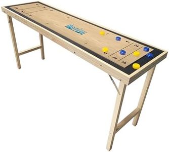 6-Foot Premium Shuffleboard Table w/Folding Legs - Wood Grain Edition