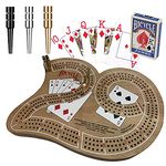 Official Bicycle Cribbage Board Game Set 29 with Bicycle Playing Cards and 9 Premium Metal Crib Pegs