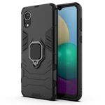 Glaslux Hybrid Armor Shockproof Soft TPU and Hard PC Back Cover Case with Ring Holder for Samsung Galaxy A03 Core (Black)