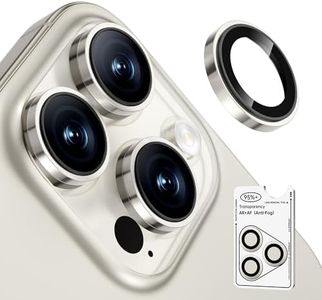 Bstozalle 2 Pack Military Grade 9H+ Glass for iPhone 16 Pro Max/16 Pro Camera Lens Protector [1:1 Invisible Fit & Ultra Clarity] Camera Protector 16 Pro Max/16 Pro Tempered Glass, Natural Titanium