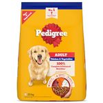 Pedigree Adult Dry Dog Food, Chicken & Vegetables, 20 kg, Contains 37 Essential Nutrients, 100% Complete & Balanced Food for Adult Dogs