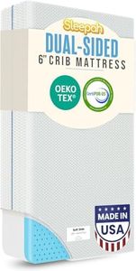 Sleepah 5.5” Crib & Toddler Bed Mattress Dual Sided Cooling Memory Foam – Waterproof Washable Breathable Soft Cotton Fabric – CertiPUR Firm Baby Mattresses - for Baby & Toddlers (Blue)