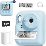 Seckton Kids Camera Instant Print, Christmas Birthday Gifts for Kids Age 3-12, HD 1080P Selfie Digital Camera,Toddler Portable Travel Toy for 4 5 6 7 8 9 10 Year Old Boys Girls-Blue