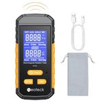 Neoteck 3-in-1 EMF Meter Portable Electromagnetic Radiation Detector Type C Rechargeable Backlit LCD Screen Audible Alarm Radiation Counter 1~1999V/m Electric Field 0.01~99.99ut Magnetic Field