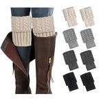 Loritta 4 Pairs Womens Boot Socks Winter Warm Crochet Knitted Boot Cuffs Topper Socks Short Leg Warmers Gifts,Style 05