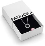 Pandora Signature Women's Sterling Silver Pavé Circle Collier Pendant Necklace, 45cm, With Gift Box
