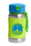 Skip Hop Toddler Sippy Cup with Straw, Zoo Stainless Steel Straw Bottle, Dino