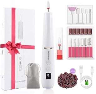 Electric Nail Filer, Professional Nail Drill Kit, Electric Nail Drill Kit, Portable File for Acrylic Gel Nails, Cordless Nail File Electric Manicure Pedicure Tools with Drill Bits for Home Salon