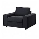 IKEA VIMLE Armchair, with Wide armrests/Saxemara Black-Blue