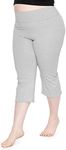 Women's Plus Size Capri Yoga Pants Heather Gray 4X