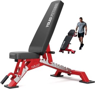 YOLEO Commercial Adjustable Weight Bench - MAX 2300LBS Heavy Duty Workout Bench for Home Gym, Decline/Flat/Incline Bench Press 2.4" Thick Pad (6-Step Assembly) (Weight Bench Black)