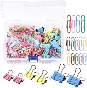 Hilitchi 350Pcs Colorful Binder Clips and Paper Clips Set, Assorted Sizes Paper Clamps Clips Office Clips Paper Clips with Storage Case for Home School Office Supplies (S, M, L)