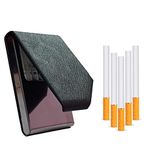 Indias Fashion Stainless Steel Regular Cigarettes Case Holder Pocket Sized for Men & Women (Oxford-Black)