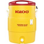 Igloo Industrial Beverage Cooler, 10 Gallon, Yellow/Red/White