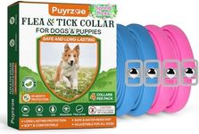 Puyrzoe Flea and Tick Prevention for Dogs Collar 4 Pack, Natural Flea Collar for Dogs 32-Month Full Protection, Adjustable Dog Tick Prevention for Puppy & Dog, Waterproof, 2 Pink & 2 Blue