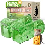 Motel Mouse Humane Mouse Traps for Indoor & Outdoor - Easy to Use, Easy to Clean, Reusable, No Touch Release, Improved Highly Sensitive Trigger Mechanism - Comes with Instruction Manual & Video