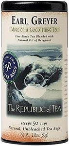 The Republic of Tea — Earl Greyer Black Tea Tin, 50 Tea Bags, Naturally Caffeinated