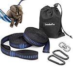 LeaderPro 10 Feet Hammock Straps (2 Pack), 3 m x 2.5 cm, Max bearing 400 kg, Camping Hammock Accessories Suspension System, with 2 Hook Carabiners, One Hanging Chair Hook, Carrying Bag, Blue