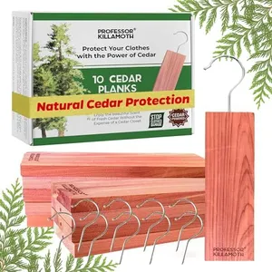 Cedar Blocks for Clothes Storage – Stop Clothes Damage - 10 Fresh Cedar Planks and Hangers to Protect Your Clothes