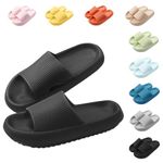 Zhiaek Unisex Cloud Slides for Women Men Cloud Cushion Pillow Slides Non-Slip Bathroom Home House Slippers Soft Thick Sole Shower Shoes Open Toe Spa Pool Beach Sandals for Indoor Outdoor