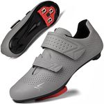 ULTIANT Mens Womens Cycling Shoes Compatible with Peloton & Look Delta/SPD Cleats Peloton Bicycle Shoes Road Bike Riding Shoes, 3_grey With Cleats, 16 Women/14 Men