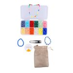 ambitieux Premium 8mm Beads Set with Evil eye for Bracelet necklace Jewelry Making kit for Adults with jute bag, elastic and thread cutter (8mm with Evil EYE)