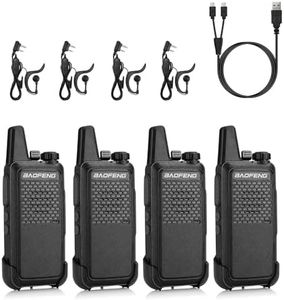 Baofeng GT-22 Walkie Talkie Set Senza Licenza, Radio PMR446 fino a 3 km di portata con 16 Canali, Batteria Ricaricabile da 1500 mAh, Caricatore USB-C, Auricolare per Bambini Adulti Famiglia (4 pezzi)