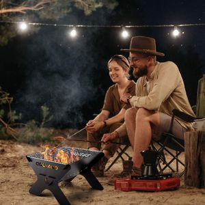 Odoland Portable Camping Fire Pit – Foldable Outdoor Fire Bowl
