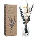 Navaris DIY Reed Diffuser Sticks Set - Customisable Room Freshener & Home Fragrance Kit - Home Scent Diffusers Ideal for Living Room, Bedroom, Bathroom - With 6.6 x 12.8cm Vase