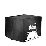 kwmobile Cover Compatible with Philips Essential Airfryer L Cover - For Air Fryer - Curious Cat Black/White