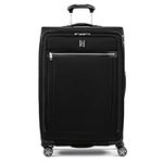 Travelpro Platinum Elite Softside Expandable Checked Luggage, 8 Wheel Spinner Large Suitcase, TSA Lock, Men and Women, Shadow Black, Checked Large 29-Inch