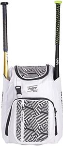 Rawlings | Chaos Backpack Bag Series | Youth Baseball & Fastpitch Softball | White