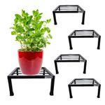 EDSIDS Plant Stands for outdoor and indoor, Plant Stands made up of standard quality iron material. Pack of four. Black powder coated plant stands.