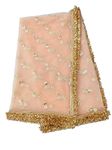 faith visit Women's Embellish Net Pakistani Laced Dupatta (Peach), Free Size