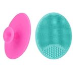 Facial Cleansing Brush Silicone Face Massager Brush Face Scrub Pads for Exfoliating, Anti-Aging Skin Cleanser and Deep Exfoliator Makeup Tool for All Skin Types ( 2 PCS Color Random)