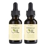 Earthly Body Miracle Oil - 1 fl oz, Pack of 2-100% Natural Tea Tree Oil, Hemp Seed Oil & Vitamin E - Moisturizer, Calms Skin Irritations, Helps Smooth Wrinkles - Gluten Free, 100% Vegan