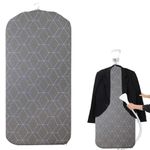 HASTHIP®Foldable Ironing Board with 360 ° Swivel Hanger Hook, 44.8x89cm Travel Folding Ironing Board, Lightweight Portable Ironing Table with Padded Surface & Zipper Retro Printed Cover