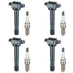 BDFHYK Ignition Coil Pack UF602 and Iridium Spark Plugs 97390 Compatible with Acura ILX Honda Accord Civic CR-V Crosstour 2.4L L4 UF-602 C1662 5C1719 E1102 LKR7BGPS, Sets of 4