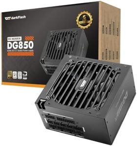 darkFlash DG850 850W PSU, ATX 3.1 PCIe 5.1 Gaming Power Supply, 80 Plus Gold Fully Modular, Native 12V-2x6 600W Cable for RTX 50/40 Series, ATX 3.0 Ready, 140mm Compact Quiet, Embossed Cables, Black