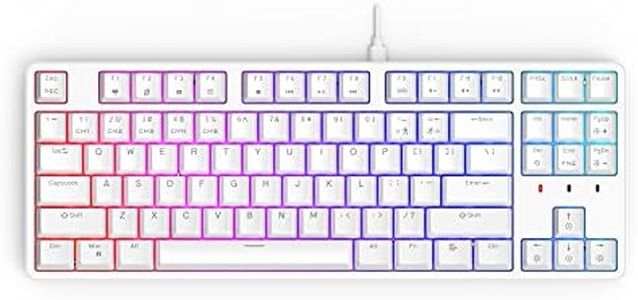 CIY X77 Hot-Swappable Mechanical Keyboard/RGB Gaming Keyboard/USB C/Anti Ghosting/N-Key Rollover/Compact Layout 87 Key/Magnetic Upper Cover/for Mac Windows (White and Red Switch)