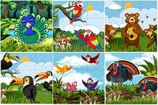 Fiddly's Wood Jigsaw Puzzles for Kids & Children - 9 Pieces (Birds, Bear & Bee's) for Age 3+ Pack of 6