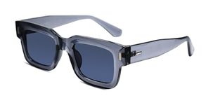 LensKandy Thick frame Rectangular Sunglasses for Men UV Protection | 3688-Grey