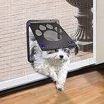 PETLESO Dog Door for Screen Door, Lockable Cat Door for Screen Window Insert Pet Door for Small Dogs Cats, Small