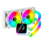 Ant Esports ICE Glow 240 ARGB 240mm ARGB Liquid Cooler/AIO with Display and ARGB Tubes - White | Support Intel & AMD CPU Socket AM5, AM4, AM3, LGA1700, 1200, 2066, 1151 | Evaporation-Proof Tubing