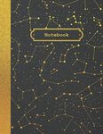 Notebook: Gold Stars Galaxy Notebook, College Ruled with Lined Pages (Composition Book, Journal) (8.5 x 11 Large)