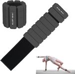 Rhswets Adjustable Ankle/Wrist Weights - Set of 2, Wearable Ankle Weights Bracelet for Yoga, Dance, Barre, Pilates, Cardio, Aerobics, Walking (0.9kg×2, Black)