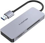 LENTION USB 3.0 to CF/SD/Micro SD Card Reader, SD 3.0 & CF Type I Memory Card Adapter Compatible MacBook Air/Pro, Surface Book/Pro, Chromebook, More, Stable Driver Certified (CB-H12, Space Gray)