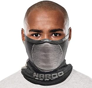 Naroo X5-2-in-1 Reversible Neck Gaiter with Breathable holes and Ear Loops for Winter Running Skiing Snowboarding Biking (Black)