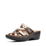 Clarks Womens Merliah Karli Sandal, Metallic Metallic Metallic Metallic Metallic Metallic Leather, 8 US